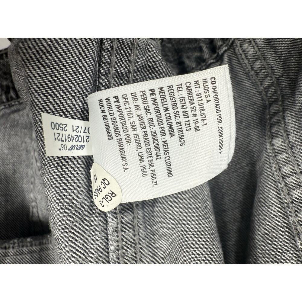 American Eagle Jean Jacket S/P UNISEX Black Denim Trucker Grunge Biker Unlined - Picture 9 of 16
